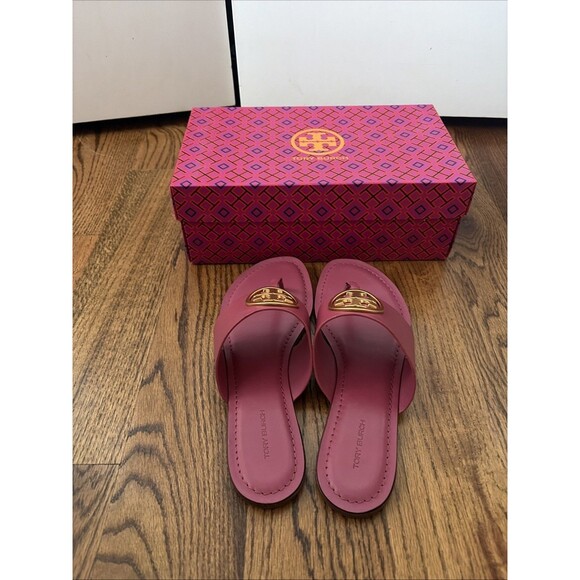 Tory Burch Benton Band Flat Sandal Raspberry Sorbet Size 9 New - Picture 4 of 6
